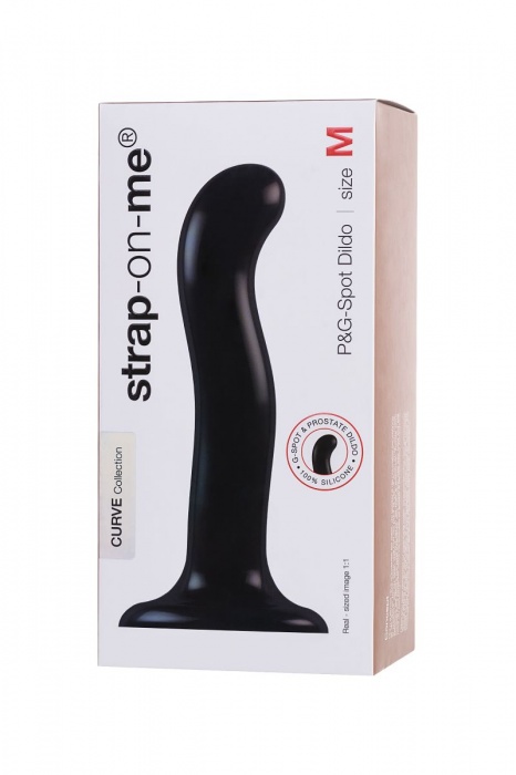Черный стимулятор для пар P G-Spot Dildo Size L - 19 см. - Strap-on-me - в Южно-Сахалинске купить с доставкой