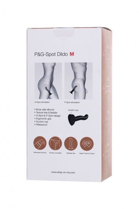 Черный стимулятор для пар P G-Spot Dildo Size L - 19 см. - Strap-on-me - в Южно-Сахалинске купить с доставкой