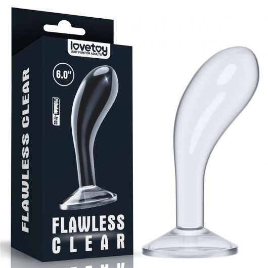 Прозрачный стимулятор простаты Flawless Clear Prostate Plug - 15 см. - Lovetoy - в Южно-Сахалинске купить с доставкой