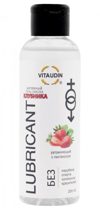 Интимный гель-смазка на водной основе VITA UDIN с ароматом клубники - 200 мл. - VITA UDIN - купить с доставкой в Южно-Сахалинске