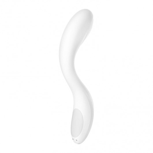 Белый вибромассажер Rrrolling Pleasure с движущимся шариком - 23 см. - Satisfyer