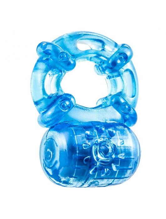 Голубое эрекционное виброкольцо Reusable 5 Function Cock Ring - Blush Novelties - в Южно-Сахалинске купить с доставкой