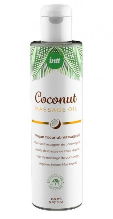 Массажное масло Vegan Coconut - 150 мл. - INTT - купить с доставкой в Южно-Сахалинске