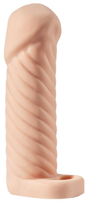 Телесная насадка-удлинитель KLEON с кольцом - 15 см. - Sitabella - в Южно-Сахалинске купить с доставкой