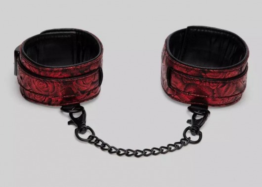 Красно-черные оковы Reversible Faux Leather Ankle Cuffs - Fifty Shades of Grey - купить с доставкой в Южно-Сахалинске