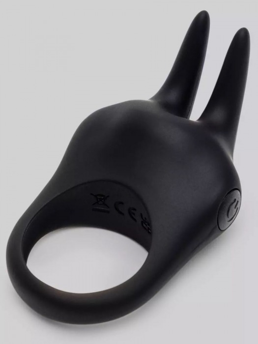 Черное эрекционное виброкольцо Sensation Rechargeable Vibrating Rabbit Love Ring - Fifty Shades of Grey - в Южно-Сахалинске купить с доставкой