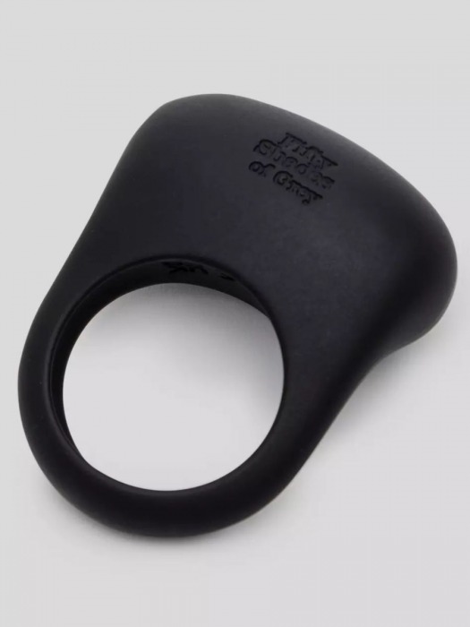 Черное эрекционное виброкольцо Sensation Rechargeable Vibrating Love Ring - Fifty Shades of Grey - в Южно-Сахалинске купить с доставкой