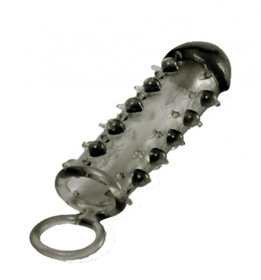 Дымчатая стимулирующая насадка с закрытой головкой SAMURAI PENIS SLEEVE BLACK - 14,5 см. - NMC - в Южно-Сахалинске купить с доставкой