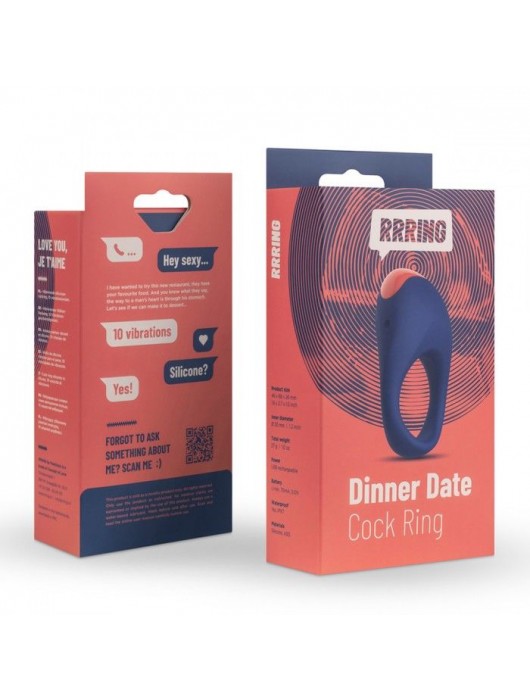 Синее эрекционное кольцо RRRING Dinner Date Cock Ring - FeelzToys - в Южно-Сахалинске купить с доставкой