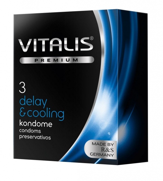 Презервативы VITALIS PREMIUM delay   cooling с охлаждающим эффектом - 3 шт. - Vitalis - купить с доставкой в Южно-Сахалинске