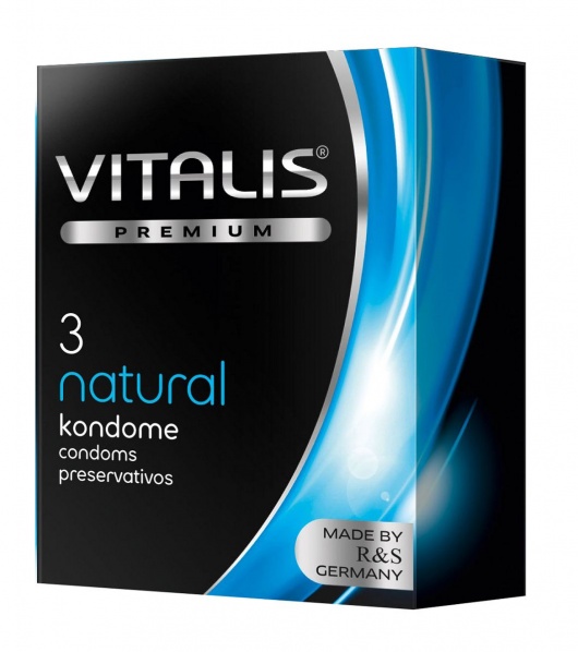 Классические презервативы VITALIS PREMIUM natural - 3 шт. - Vitalis - купить с доставкой в Южно-Сахалинске