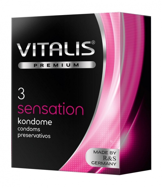 Презервативы с пупырышками и кольцами VITALIS PREMIUM sensation - 3 шт. - Vitalis - купить с доставкой в Южно-Сахалинске