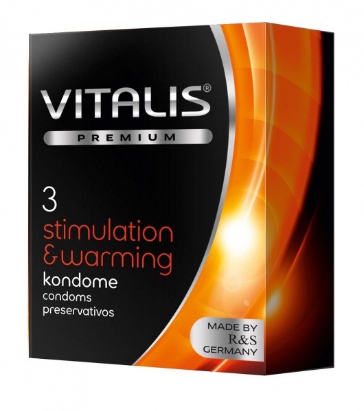 Презервативы VITALIS PREMIUM stimulation   warming с согревающим эффектом - 3 шт. - Vitalis - купить с доставкой в Южно-Сахалинске