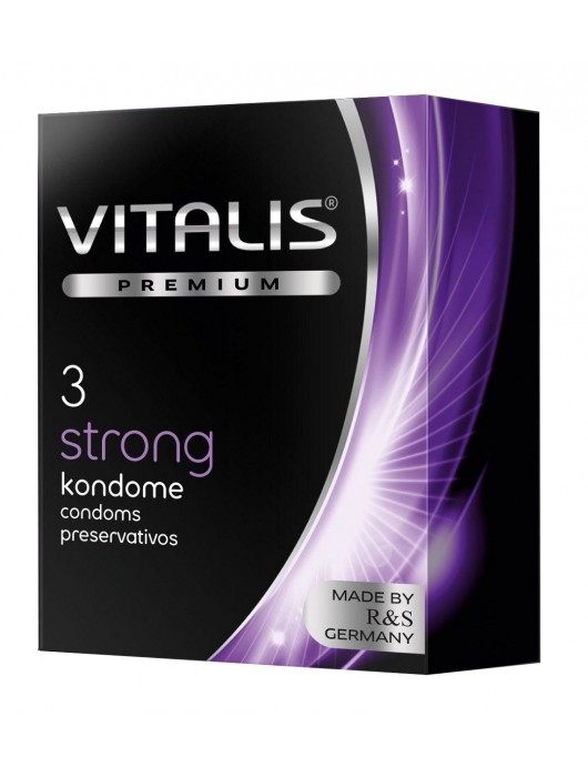 Презервативы с утолщенной стенкой VITALIS PREMIUM strong - 3 шт. - Vitalis - купить с доставкой в Южно-Сахалинске