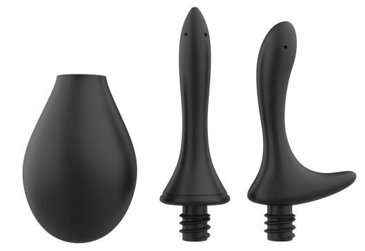 Черный анальный душ Nexus Anal Douche Set с 2 сменными насадками - Nexus Range - купить с доставкой в Южно-Сахалинске