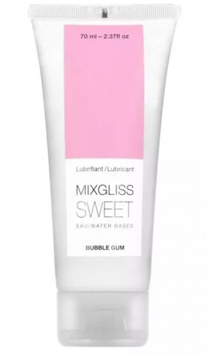 Смазка на водной основе Mixgliss Sweet с ароматом бабл-гам - 70 мл. - Mixgliss - купить с доставкой в Южно-Сахалинске
