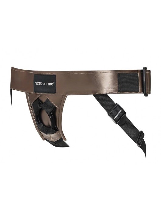 Бронзовый пояс для насадок Curious Harness - Strap-on-me - купить с доставкой в Южно-Сахалинске