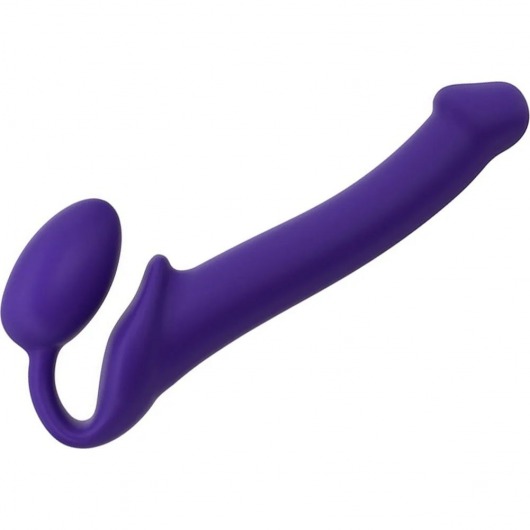 Фиолетовый безремневой страпон Silicone Bendable Strap-On - size M - Strap-on-me - купить с доставкой в Южно-Сахалинске