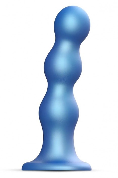 Голубая насадка Strap-On-Me Dildo Plug Balls size L - Strap-on-me - купить с доставкой в Южно-Сахалинске