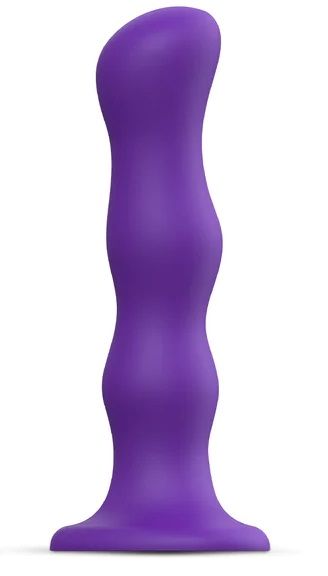 Фиолетовая насадка Strap-On-Me Dildo Geisha Balls size M - Strap-on-me - купить с доставкой в Южно-Сахалинске