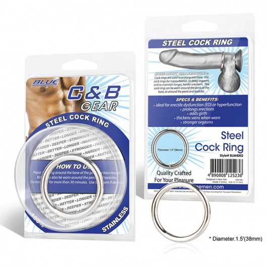 Стальное эрекционное кольцо STEEL COCK RING - 4.5 см. - BlueLine - в Южно-Сахалинске купить с доставкой