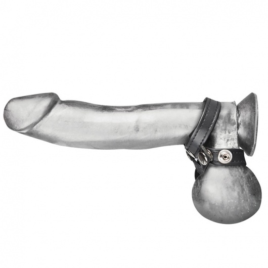 Разделитель мошонки из искусственной кожи на клепках 8 STYLE BALL DIVIDER - BlueLine - купить с доставкой в Южно-Сахалинске