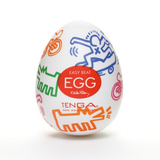 Мастурбатор-яйцо Keith Haring EGG STREET - Tenga - в Южно-Сахалинске купить с доставкой
