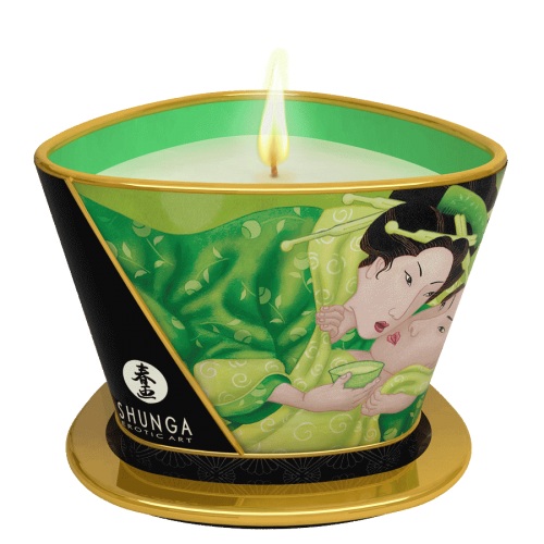 Массажная свеча Exotic Green Tea с ароматом зелёного чая - 170 мл. - Shunga - купить с доставкой в Южно-Сахалинске