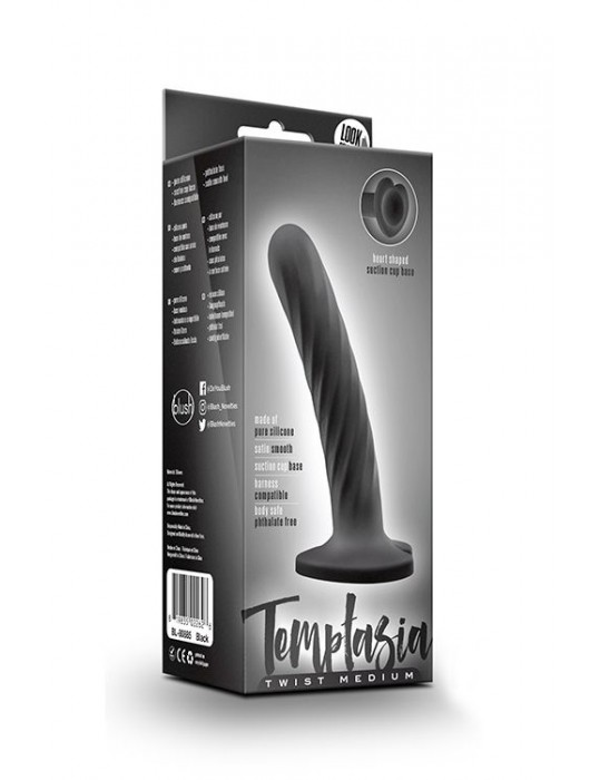 Черный анальный фаллоимитатор Twist Medium - 14 см. - Blush Novelties