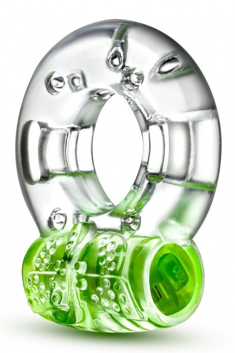 Зеленое эрекционное виброкольцо Arouser Vibrating C-Ring - Blush Novelties - в Южно-Сахалинске купить с доставкой