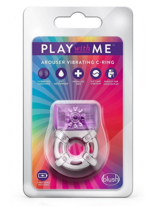 Фиолетовое эрекционное виброкольцо One Night Stand Vibrating C-Ring - Blush Novelties - в Южно-Сахалинске купить с доставкой