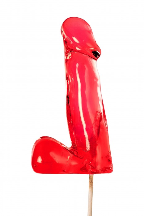 Красный леденец в форме члена со вкусом виски - 173 гр. - Sosuчki - купить с доставкой в Южно-Сахалинске