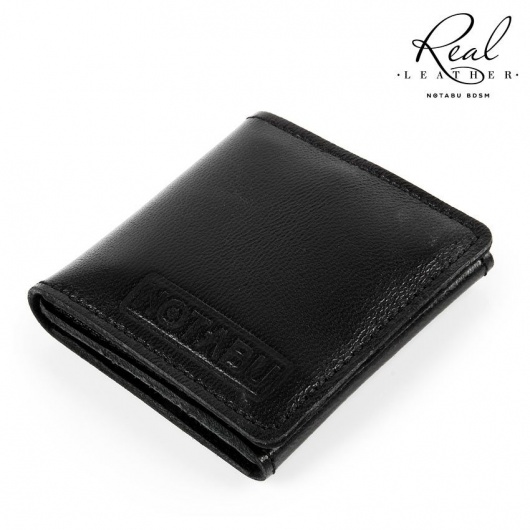 Черный кожаный кондомхолдер Notabu - Notabu - купить с доставкой в Южно-Сахалинске