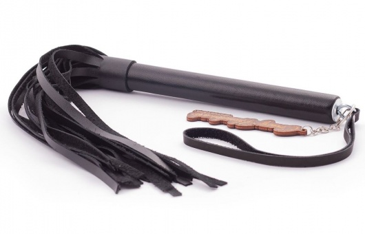 Черная кожаная плеть  Индиго  - 50 см. - Crazy Handmade - купить с доставкой в Южно-Сахалинске