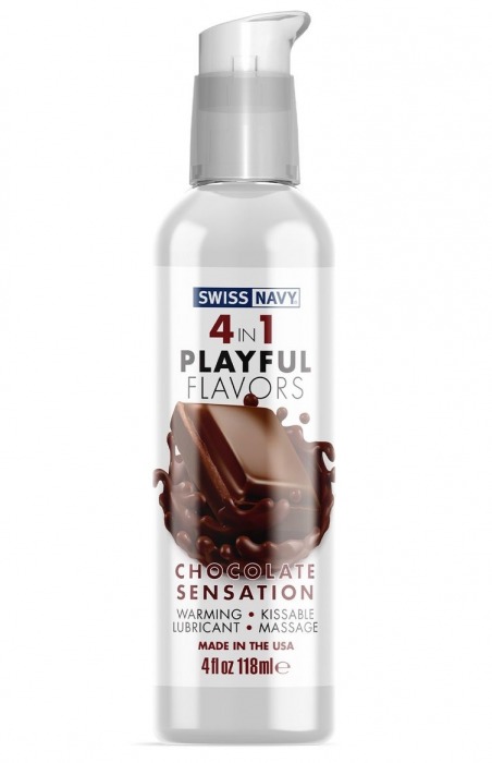Массажный гель 4-в-1 Chocolate Sensation с ароматом шоколада - 118 мл. - Swiss navy - купить с доставкой в Южно-Сахалинске