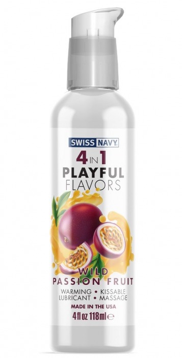 Массажный гель 4-в-1 Wild Passion Fruit с ароматом маракуйи - 118 мл. - Swiss navy - купить с доставкой в Южно-Сахалинске