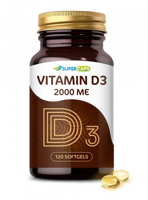 Пищевая добавка SuperCaps VITAMIN D3 2000 ME - 120 капсул - SuperCaps - купить с доставкой в Южно-Сахалинске