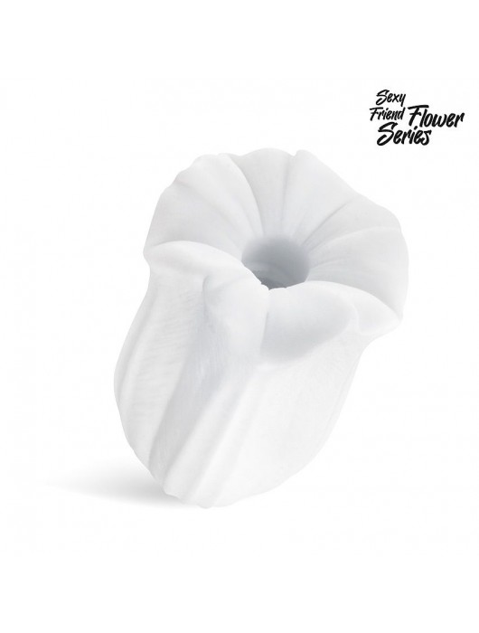 Белый нереалистичный мастурбатор в форме бутона цветка Datura - 1137 - в Южно-Сахалинске купить с доставкой
