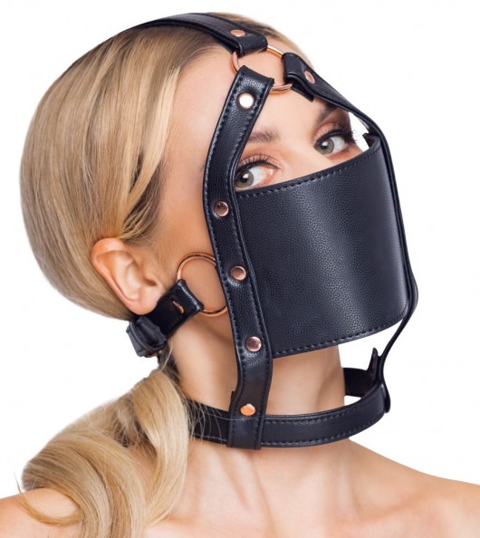 Черный намордник с кляпом-шаром Head Harness With A Gag - Orion - купить с доставкой в Южно-Сахалинске