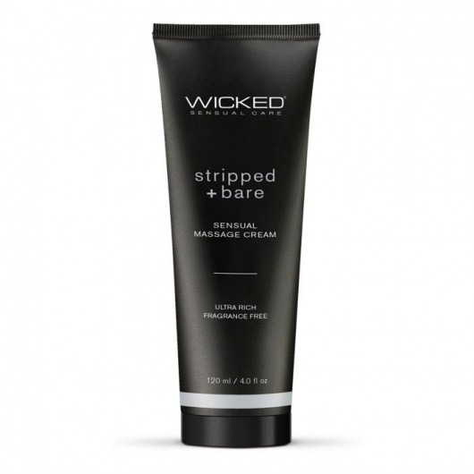 Массажный легкий крем WICKED Stripped plus Bare - 120 мл. - Wicked - купить с доставкой в Южно-Сахалинске