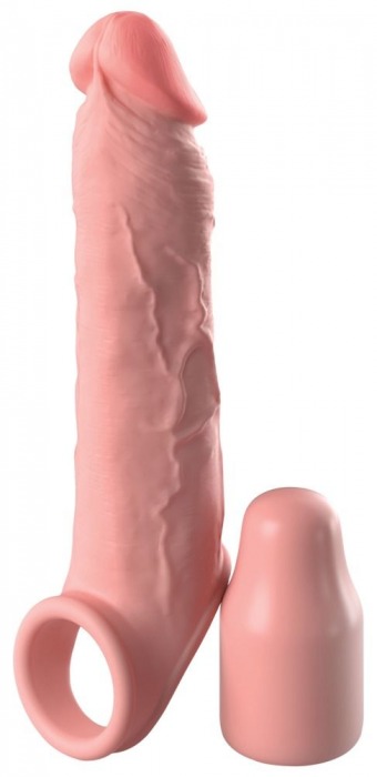 Телесная насадка-удлинитель 2 Inch Silicone X-tension with Strap - 20,3 см. - Pipedream - в Южно-Сахалинске купить с доставкой
