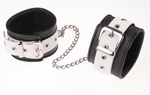 Черно-белые оковы на ноги - Sitabella - купить с доставкой в Южно-Сахалинске