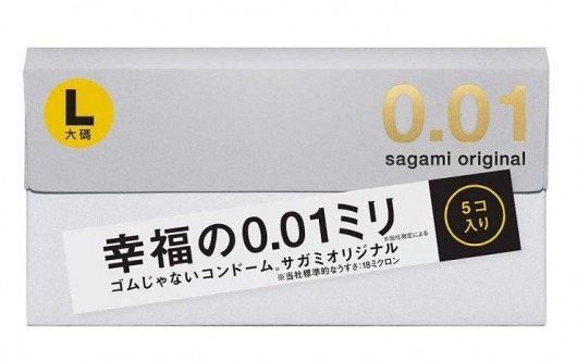 Презервативы Sagami Original 0.02 L-size увеличенного размера - 5 шт. - Sagami - купить с доставкой в Южно-Сахалинске