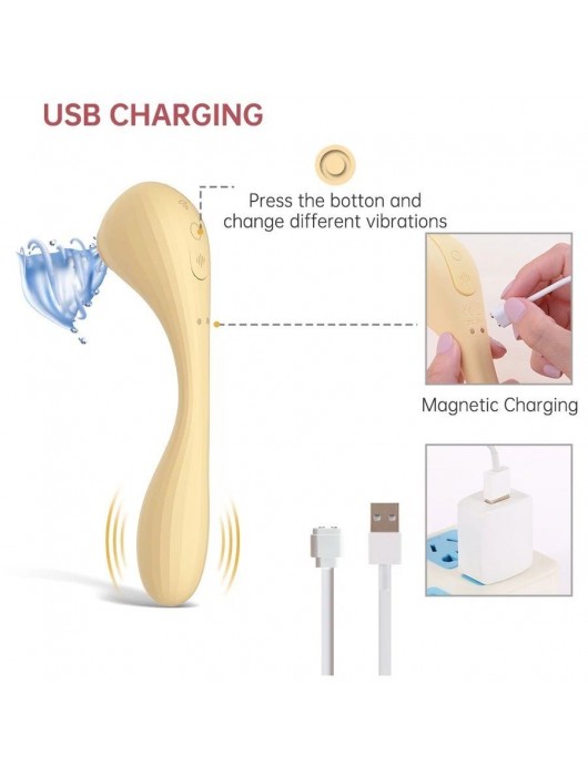 Желтый вибратор Magic Motion Bobi с вакуумной стимуляцией - Magic Motion