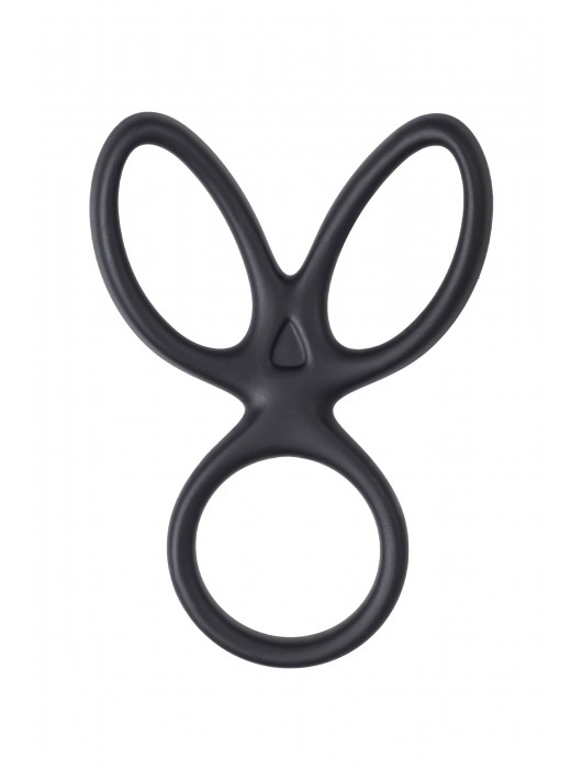 Черное тройное кольцо на пенис Kraken - A-toys - в Южно-Сахалинске купить с доставкой