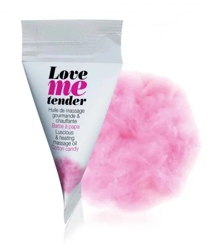 Съедобное согревающее массажное масло Love Me Tender Cotton Candy с ароматом сладкой ваты - 10 мл. - Love to Love - купить с доставкой в Южно-Сахалинске