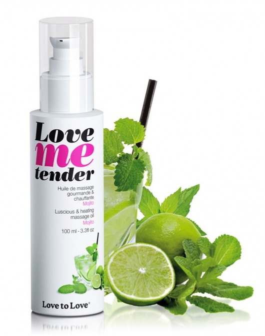 Съедобное согревающее массажное масло Love Me Tender Mojito с ароматом мохито - 100 мл. - Love to Love - купить с доставкой в Южно-Сахалинске