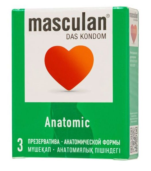 Презервативы анатомической формы Masculan Anatomic - 3 шт. - Masculan - купить с доставкой в Южно-Сахалинске