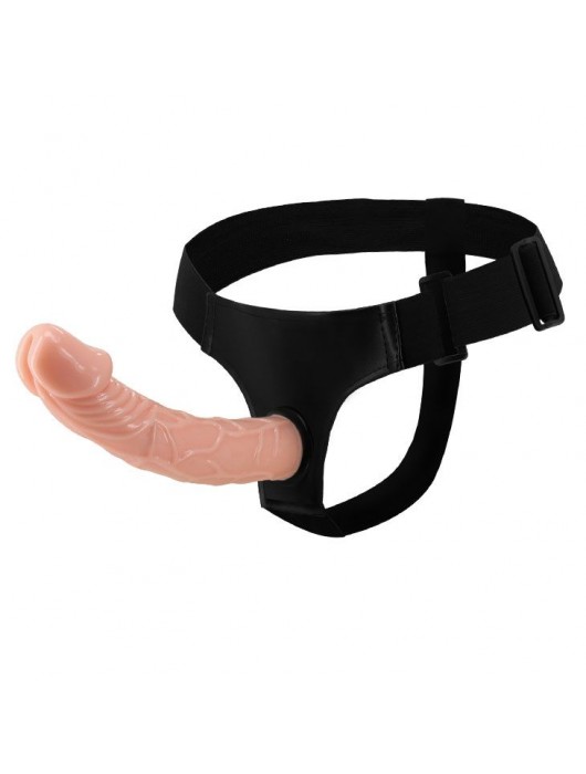 Гладкий фаллоимитатор с крупной головкой на ремешках - 19,7 см. - Baile - купить с доставкой в Южно-Сахалинске