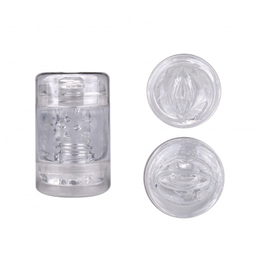 Прозрачный двусторонний мастурбатор Joy Cup - вагина и рот - Erokay - в Южно-Сахалинске купить с доставкой